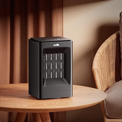 MoNiBloom Mollie Portable Electric Heater with 3 Modes and 12h Timer Black