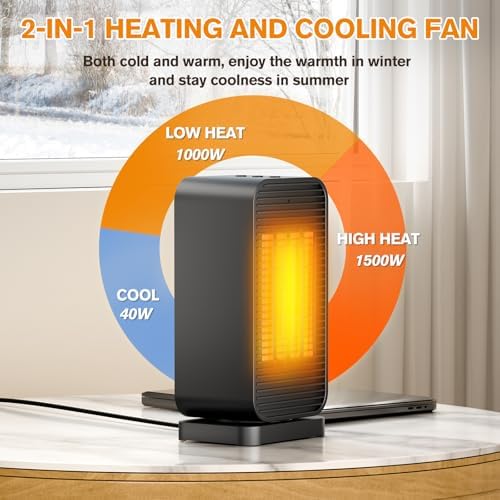 Flowbreeze 2-in-1 Space Heater Fan with Remote Control