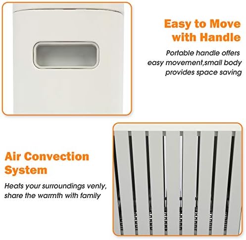 Vilobos 1000W Electric Space Heater with Adjustable Thermostat and 3 Heat Settings