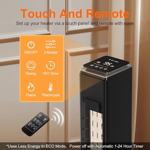 SUNGDOGIN 31 Electric Space Heater with 3D Flame and Remote Control