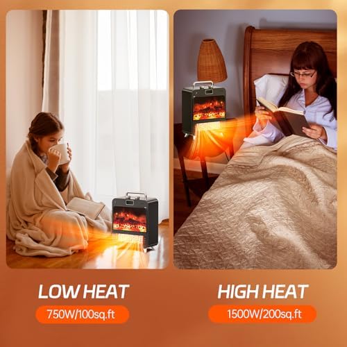 Feculs 3-IN-1 Electric Fireplace Heater