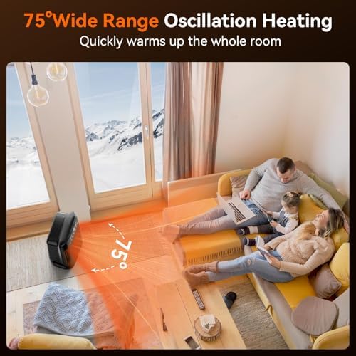 YASHE 1500W Electric Space Heater with Remote Control and ECO Mode