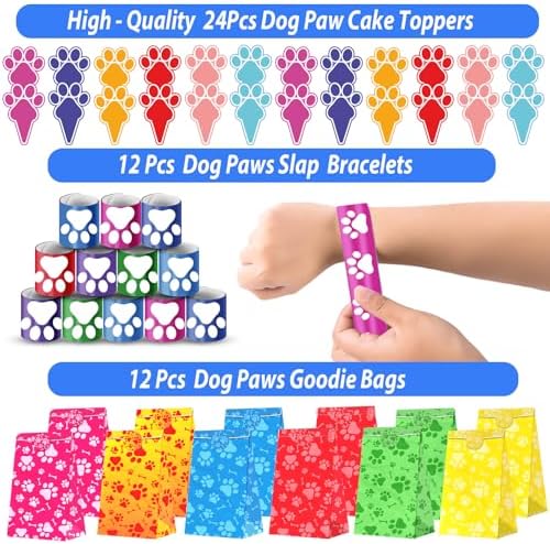 PLOUGVI 232Pcs Paw Print Party Favor Set