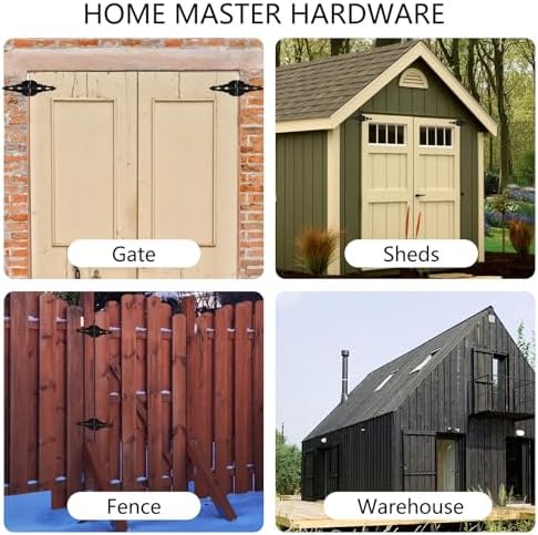 HOME MASTER HARDWARE Wood Gate Hardware Set - Heavy Duty Black Finish