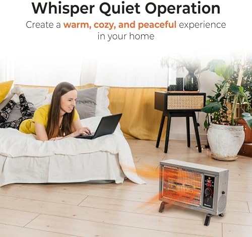 Comfort Zone 1500W Indoor Radiant Heater with Adjustable Thermostat 1