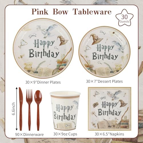 Magical Wizard Party Plates Napkins Kit 210PCS