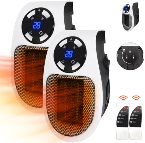 Ecowarm 2PCS Electric Space Heater with Timer and LED Display
