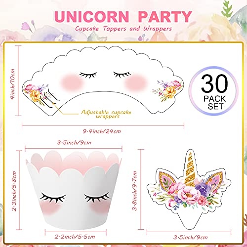 Censen Unicorn Cupcake Toppers and Wrappers