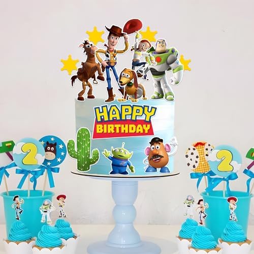 FOTN Cake Toppers 14Pcs Non-Edible Cupcake Party Decorations