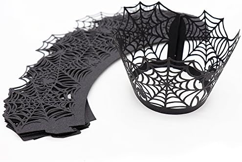 BinaryABC Halloween Spider Web Cupcake Wrappers 36Pcs