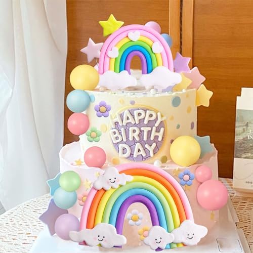 LAST HOE DOWN Rainbow Cake Toppers Boho Decor