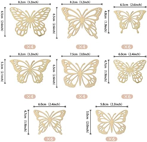 ZHUOWEISM 40PCS 3D Butterfly Cupcake Toppers Non-Edible Party Decorations