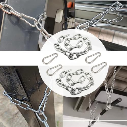 2Pcs Heavy Duty Gate Chain Lock with 4 Quick Connect Buckles