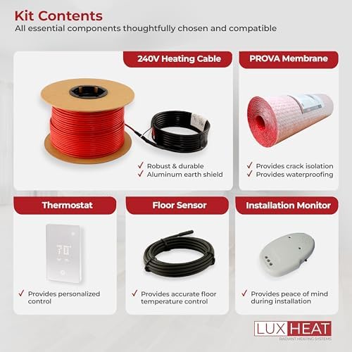 LuxHeat 180sqft Electric Floor Heating System with WiFi Thermostat