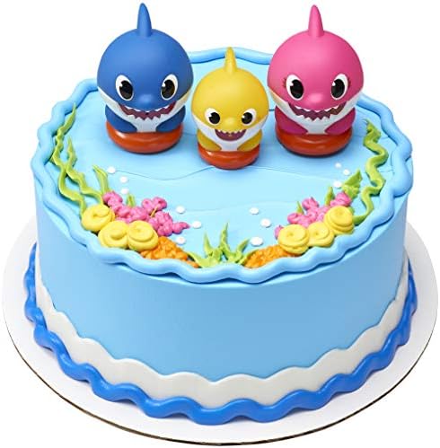 DecoSet Baby Shark Cake Topper 3-Piece Set