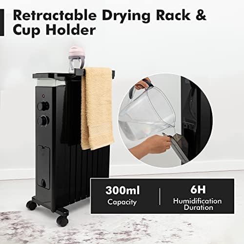 PETSITE Oil-Filled Radiator Heater with 3 Heat Settings and Thermostat
