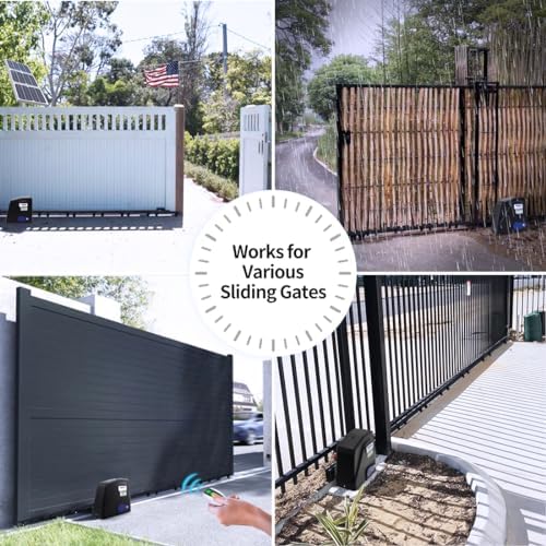 TOPENS DKR1100ST Solar Gate Opener for Heavy Driveway Gates Up to 2600lbs