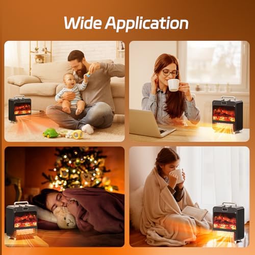 Feculs Official Electric Space Heater with Realistic 3D Flame