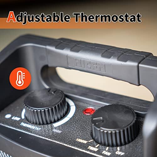 HiCFM 1500W Electric Space Heater with Thermostat and Fan Option
