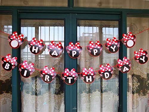 CHuangQi Minnie Birthday Banner Set