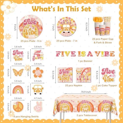 171pcs 5th Birthday Decorations Set for Girl