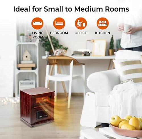 Comfort Zone Wood Cabinet Space Heater with Remote Control