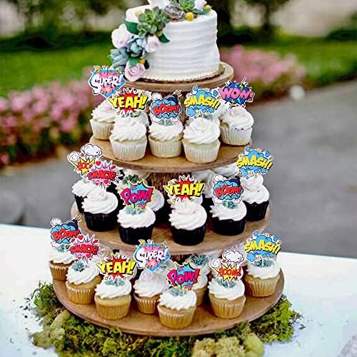 ZHUOWEISM 36 PCS Super Hero Cupcake Toppers