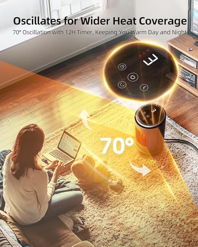 FrSara 1500W PTC Ceramic Space Heater with Timer and Oscillation