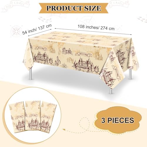 WovWeave 3 Pcs Wizard Tablecloth Decorations for Halloween Party