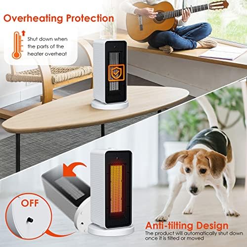 Qoosea Portable Electric Ceramic Space Heater with Thermostat
