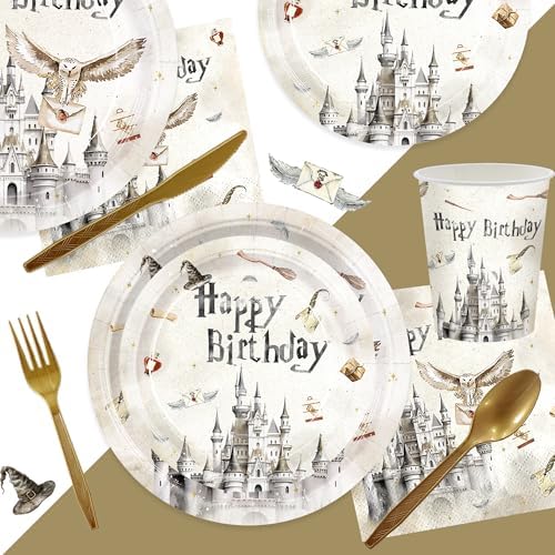 Magical Castle Birthday Party Tableware Set 168pcs