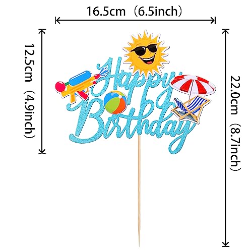 ZHUOWEISM 1PCS Glitter Ball Cake Topper Summer Beach Party Decoration