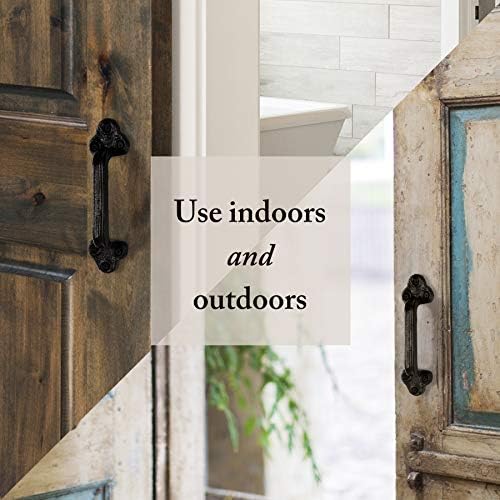 Heavy Duty Barn Door Handles - Set of 2 Black Rustic Cast Iron