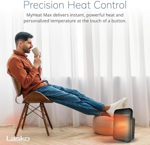 Lasko MyHeat Max 9 Inch Electric Space Heater 1500W Black