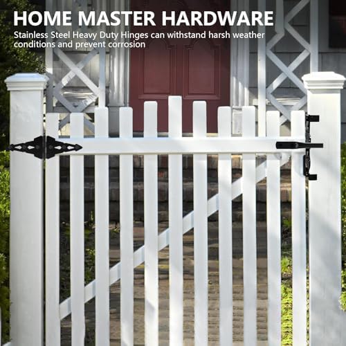 HOME MASTER HARDWARE 8 Inch Gate Hinges 6 Pack Black