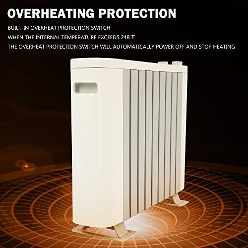 E-Macht Oil Filled Heater 1000W with Thermostat Safety Features