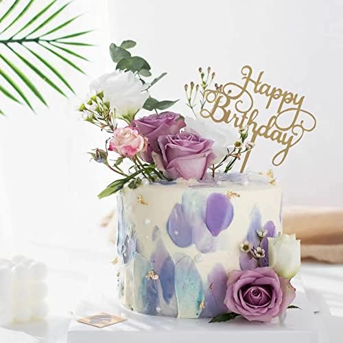 Gold Cake Topper Acrylic 5 Pieces Birthday Decoration
