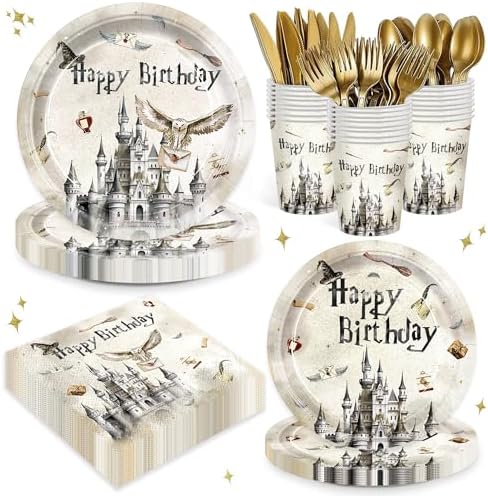 Magical Castle Birthday Party Tableware Set 168pcs
