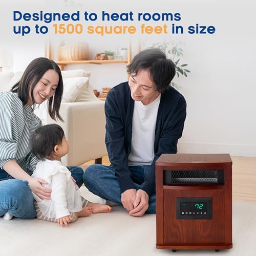 LIFESMART GLOBAL 6 Element Space Heater with Remote - Brown
