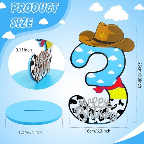 Vercraft Toy Birthday Wooden Number Sign 3rd Birthday Decor