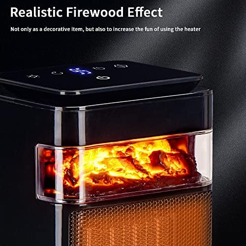 Uthfy 1000W 1500W PTC Ceramic Space Heater with Thermostat and 24H Timer