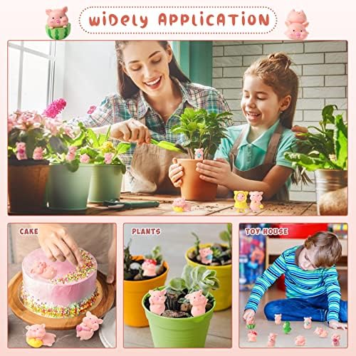 Leitee 19 Pcs Pink Pig Figurines Set for Decor