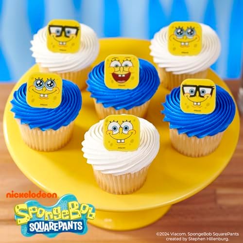 DecoPac SpongeBob SquarePants Mood Faces Cupcake Rings - 24 Pack