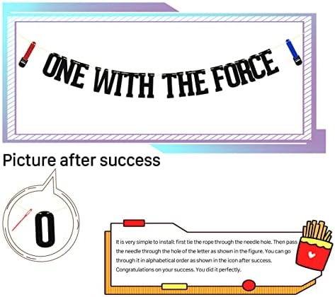 One With The Force Banner - Jedi 1st Birthday Decor