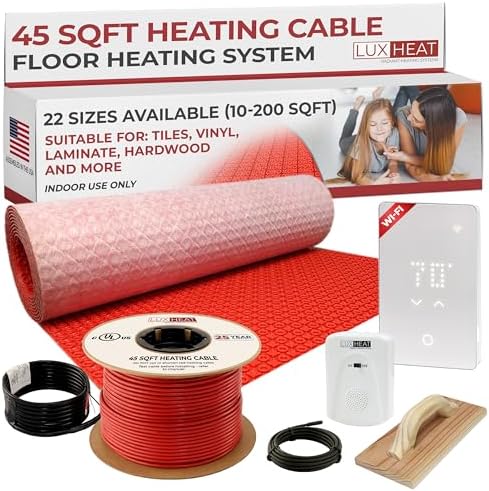 LuxHeat 45sqft Electric Floor Heating Kit for Bathroom
