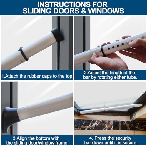 2 Pack Rerishom Door Security Bar for Apartment and Hotel
