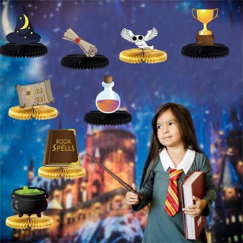 8Pcs Magical Wizard Honeycomb Centerpieces for Party Decor