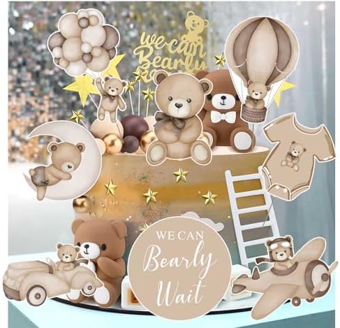 Zliisang 16Pcs Bear Baby Shower Centerpieces