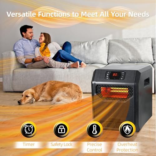 RealSmart 1500W Infrared Space Heater with UVC Purification and 3 Modes