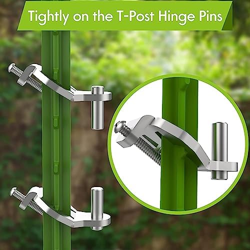 MY RUSTIC T-Post Gate Hinge Pins - Patent Heavy Duty Easy Install